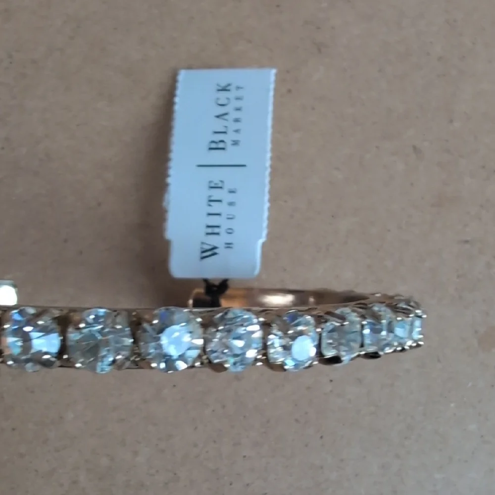 White House Black Market Gold Crystal-Accent Open Cuff Bracelet